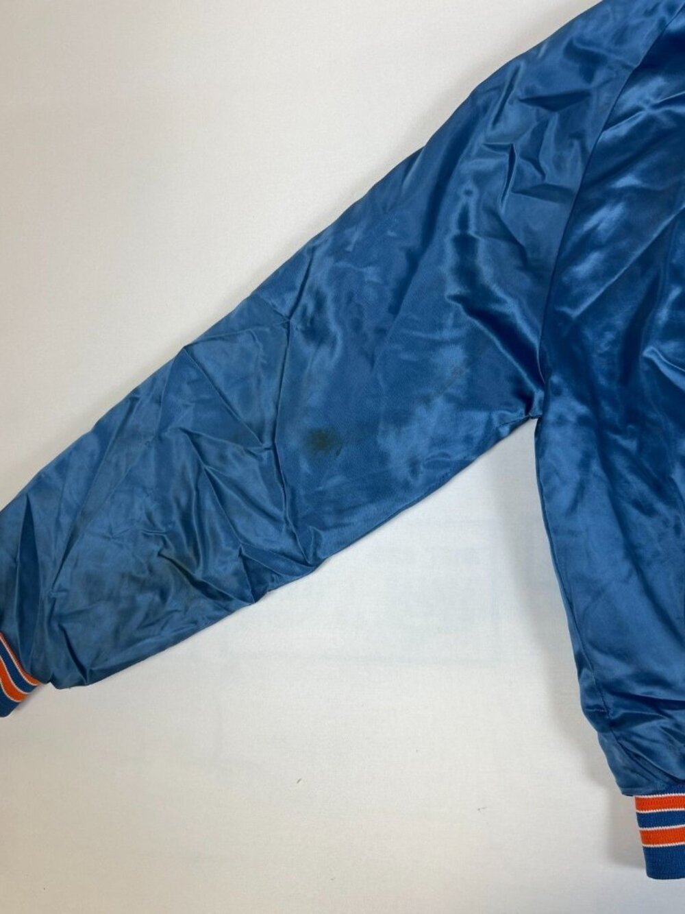 Vintage Chalk Line Men Medium NY Mets Satin Bomber Jacket Blue Made in USA MLB - Picture 11 of 15